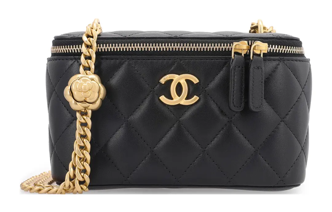 CHANEL Sheepskin Shoulder Bag, Crossbody Bag Medium Women's Black