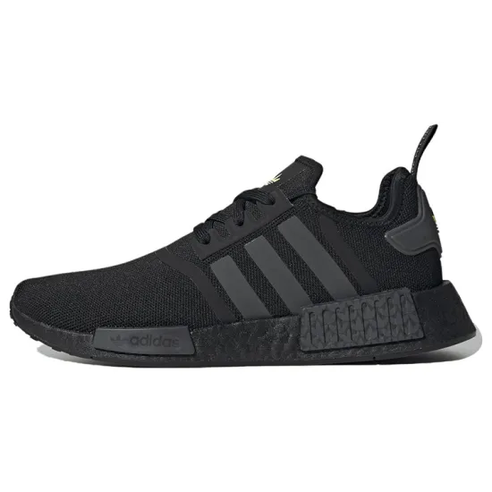 Adidas NMD R1 Core Black Grey Solar Yellow