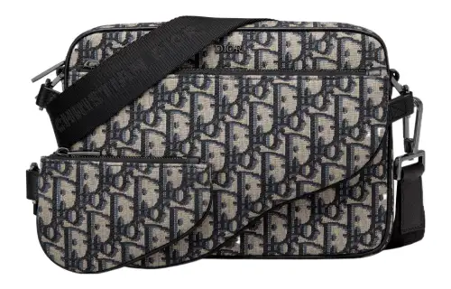 DIOR Saddle Oblique Jacquard Fabric Shoulder Bag, Crossbody Bag Regular Men's Black