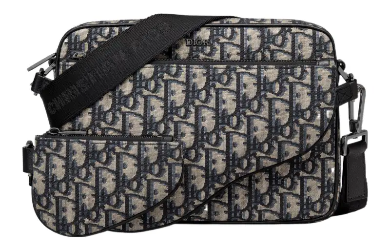DIOR Saddle Oblique Jacquard Fabric Shoulder Bag, Crossbody Bag Regular Men's Black