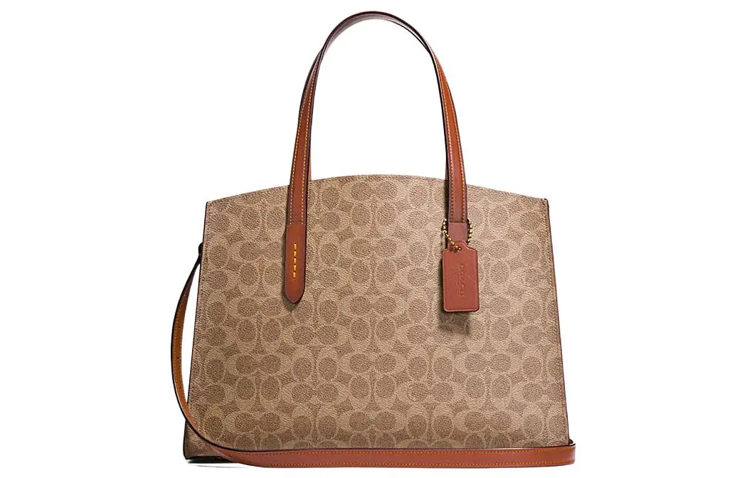 COACH Charlie Leather Crossbody Bag, Shoulder Bag Handbags Large Women's Brown & Rusty