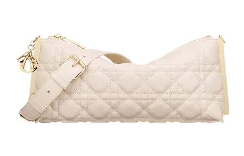 DIOR Sheepskin Handbag, Shoulder Bag Women's Ivory White