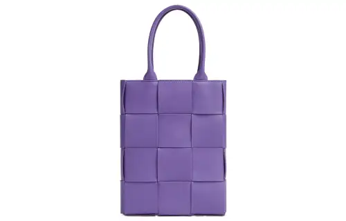 Bottega Veneta CASSETTE Composite Sheepskin Tote Bag, Shopping Bag, Handbag Mini Women's Dark Purple