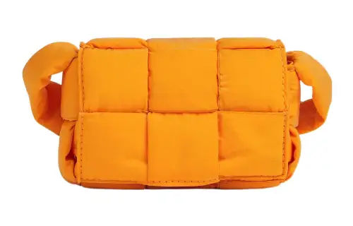 Bottega Veneta CASSETTE Polyamide Tofu Bag, Shoulder Bag, Crossbody Bag Mini Men's Orange