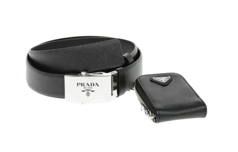 PRADA Leather Belts Men's Black /
