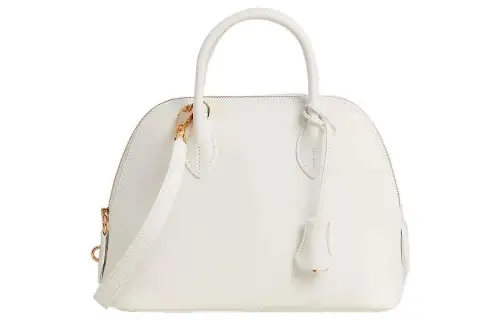 HERMES Bolide Evercolor Leather Bowling Bag, Shoulder Bag, Crossbody Bag, Handbag Women's 01 Blanc Pure White