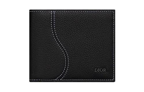 DIOR Grained Calfskin Wallet Men's Black