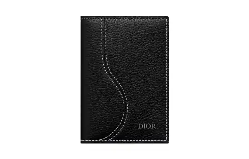 DIOR Grained Calfskin Card Holder Men's Black