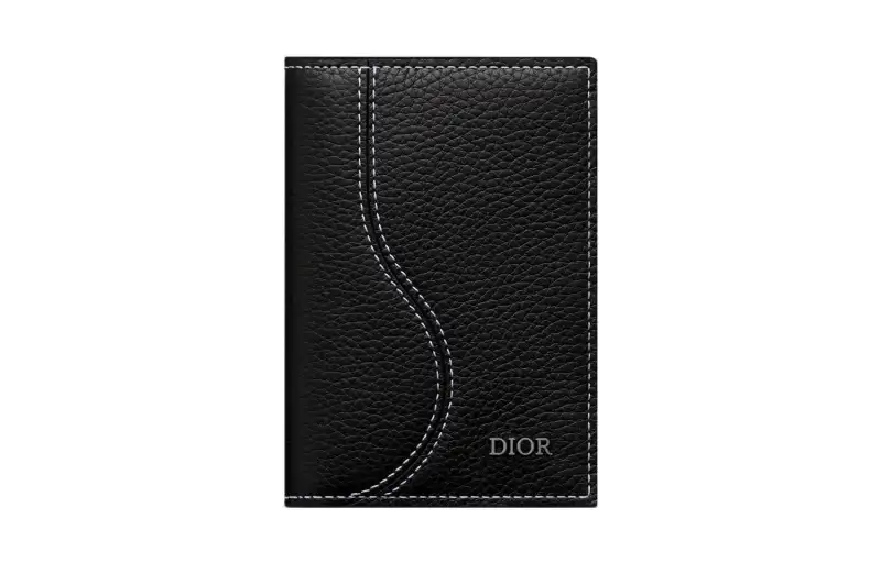 DIOR Grained Calfskin Card Holder Men's Black