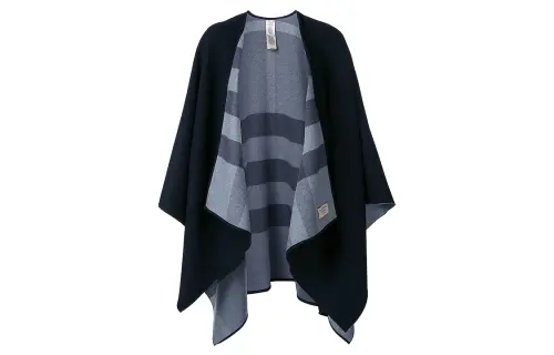 Burberry Women's Wool Check Poncho Cape Black