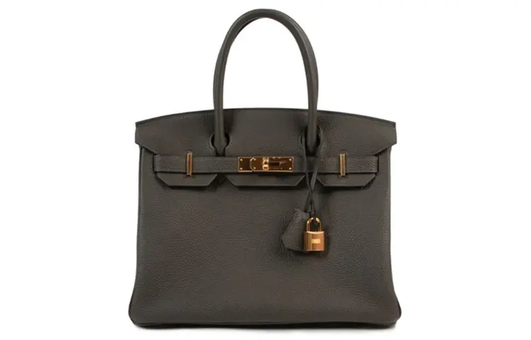 HERMES Birkin Togo Calfskin Birkin Bag Handbag 30 Women's C6 Vert De Gris Gray Green