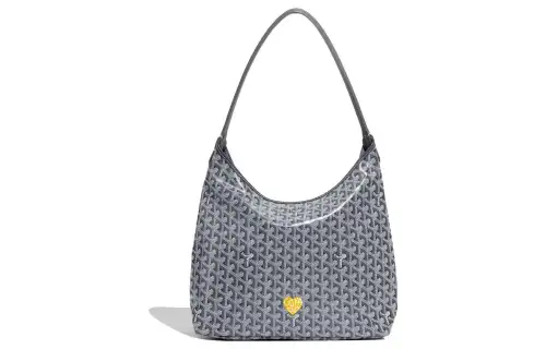 GOYARD Bohème Hobo Canvas With Leather Hobo Bag Shoulder Bag Shoulder Bag Women's Gray/Yellow Small Heart Edition