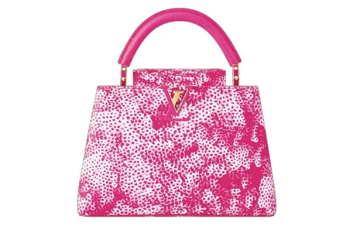 LOUIS VUITTON Yayoi Kusama Collaboration Taurillon Leather Crossbody Handbag Small Women's Rose Red