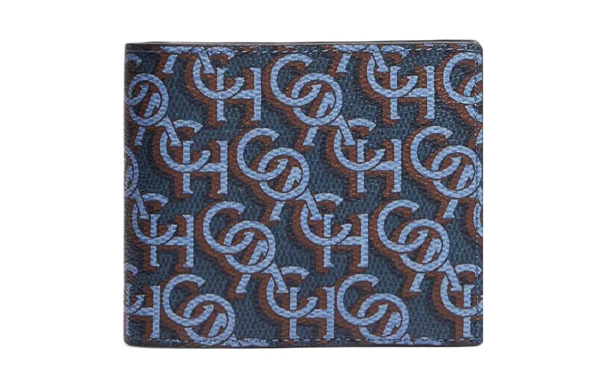 COACH 3 IN 1 Wallet PVC Card Holder Wallet Men's Midnight Blue