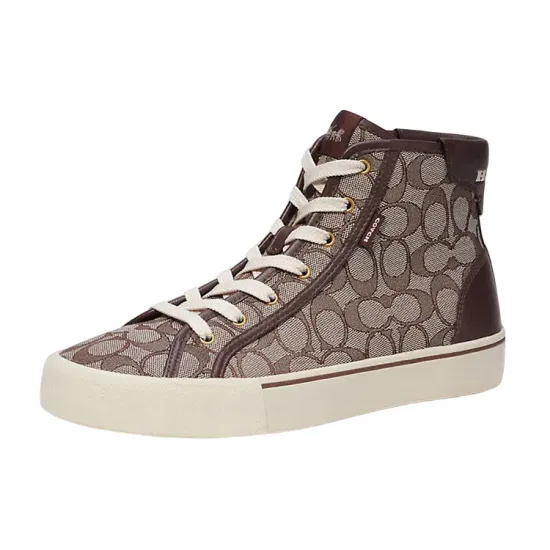 COACH Skateboard Shoes Men High-Top Brown