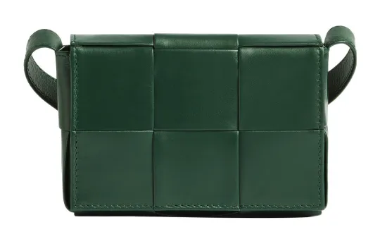 Bottega Veneta CASSETTE Cow Leather Small Block Small Square Bag Shoulder Bag Crossbody Bag Mini Men's Rain Tree Green
