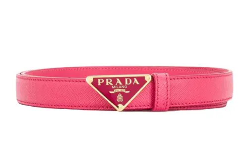 PRADA Leather Belts Women's Pink Width 2.5cm