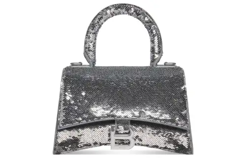 Balenciaga Hourglass Sequins With Sheepskin Hourglass Bag, Shoulder Bag, Crossbody Bag, Handbag Extra Mini Women's