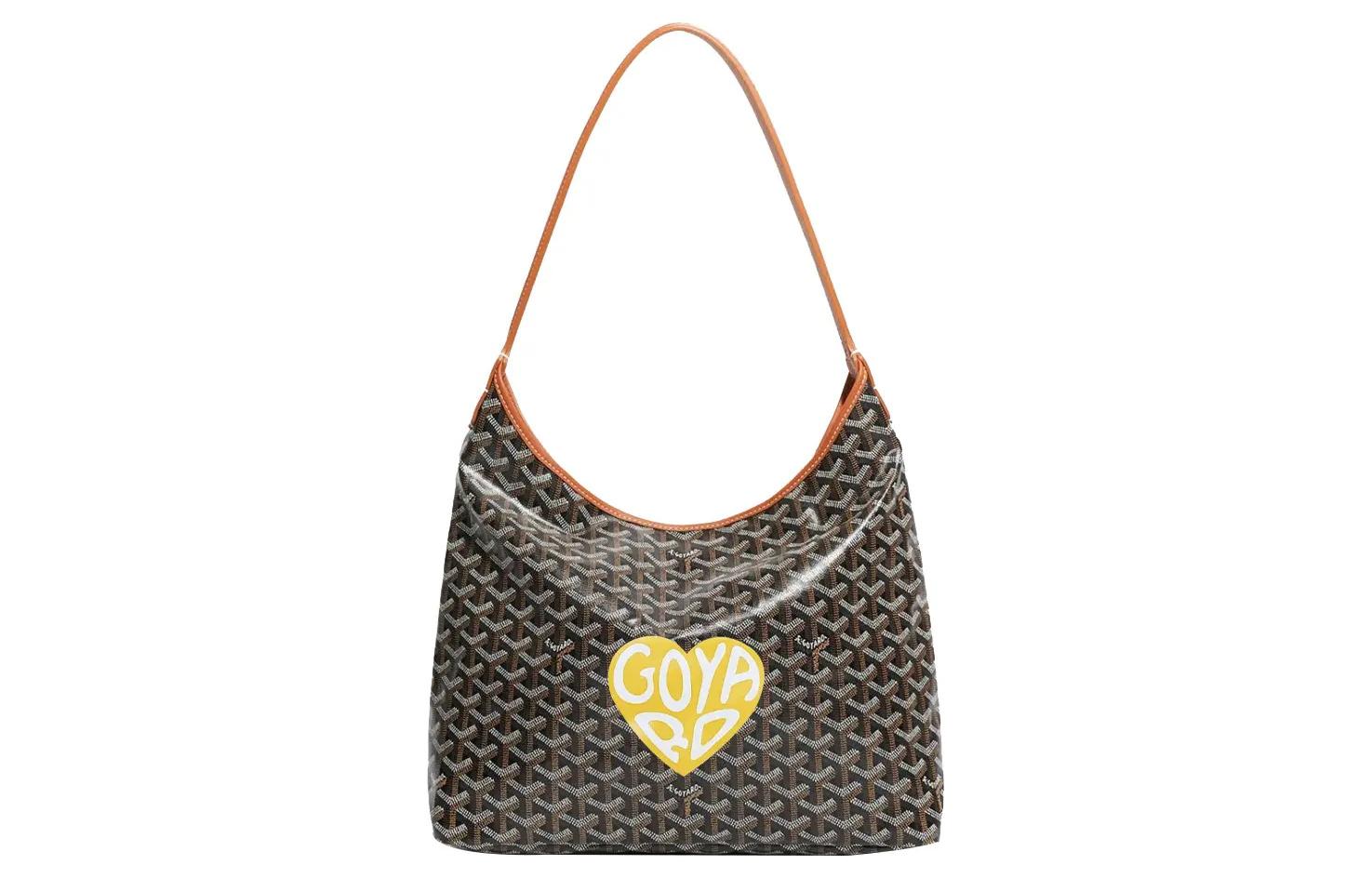 GOYARD Bohème Hobo Y-shaped presbyopic printed all over pressure-resistant wide handle canvas patchwork leather hobo bag armpit bag shoulder bag women's style