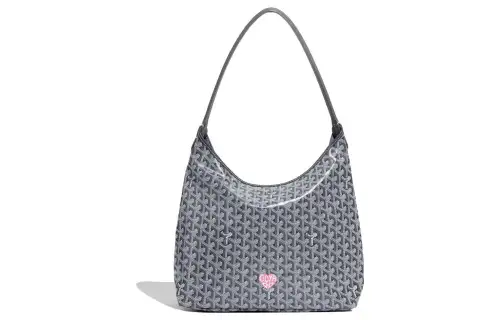 GOYARD Bohème Hobo Canvas With Leather Hobo Bag Shoulder Bag Shoulder Bag Regular Women's Gray/Pink Small Heart Edition
