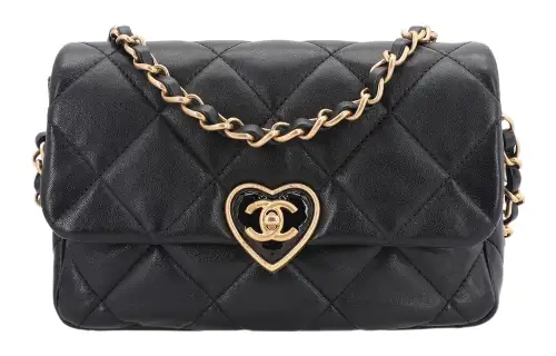 CHANEL Sheepskin Shoulder Bag, Crossbody Bag Medium Women's Black