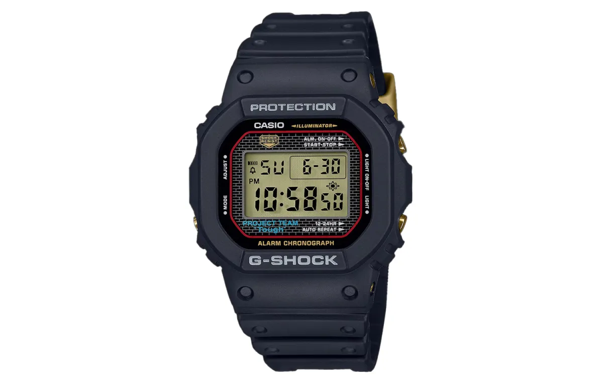 CASIO G SQUAD G SHOCK Quartz Movement Resin Strap Watch Unisex Gold Dial