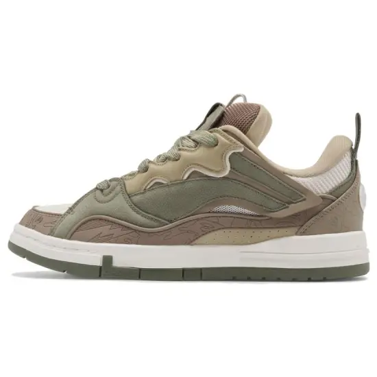 LiNing Wave Skateboard Shoes Men Low-Top Brown/Green
