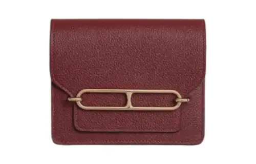 HERMES Roulis Evercolor Calfskin Pig Nose Wallet Women's Hermes Red