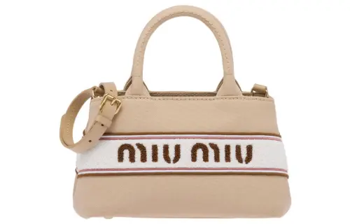 MIU MIU Canvas Bag, Shoulder Bag, Crossbody Bag, Handbag Regular Women's Nude