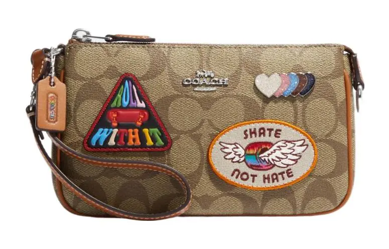 COACH Nolita Leather Pochette, Shoulder Bag, Clutch Small Women's Brown