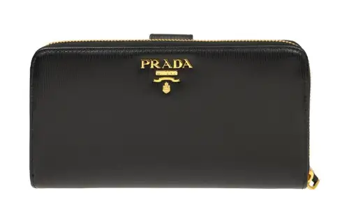 PRADA Calfskin Wallet Regular Men's Black