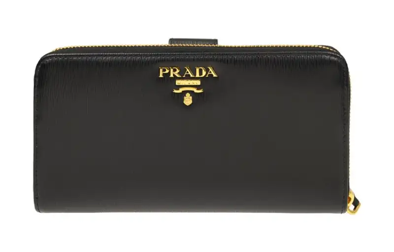 PRADA Calfskin Wallet Regular Men's Black