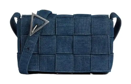 Bottega Veneta CASSETTE Denim Camera Bag, Box Bag, Shoulder Bag, Crossbody Bag Regular Unisex Blue