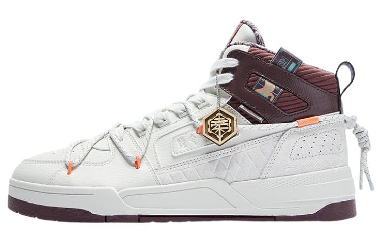 Shaanxi Museum x Jordan anti-slip shock-absorbing high-top sneakers men's white brown