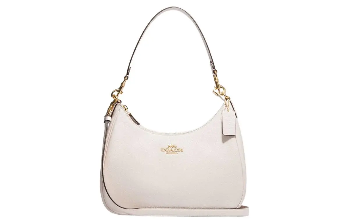 COACH Hobo Cow Leather Crescent Bag, Handbag, Shoulder Bag Women's White