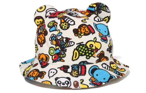 A BATHING APE Bucket Hats Baby Ecru