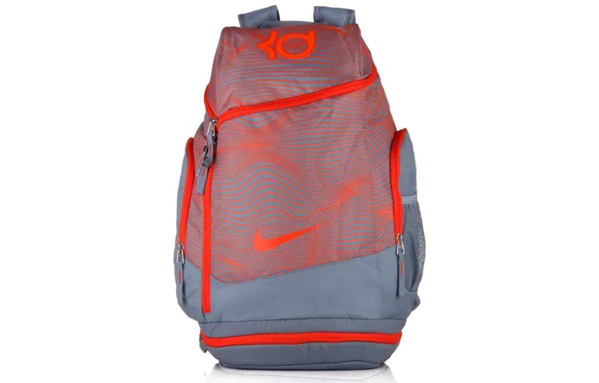 Nike Polyester Sports Backpack Regular Men's Striped Gray