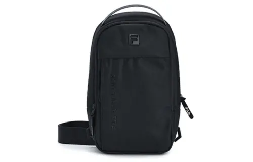 FILA Fabric Sling Bag, Handbag, Shoulder Bag, Crossbody Bag Regular Men's Black