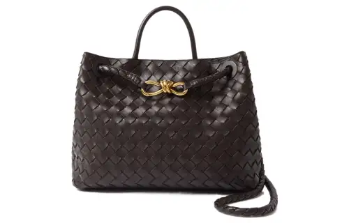 Bottega Veneta Medium Andiamo Top Handle Bag With Sliding Crossbody Strap Intrecciato Fondant
