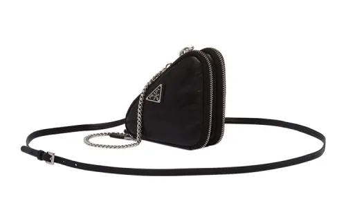 PRADA Saffiano Leather Crossbody Clutch Mini Women's Black