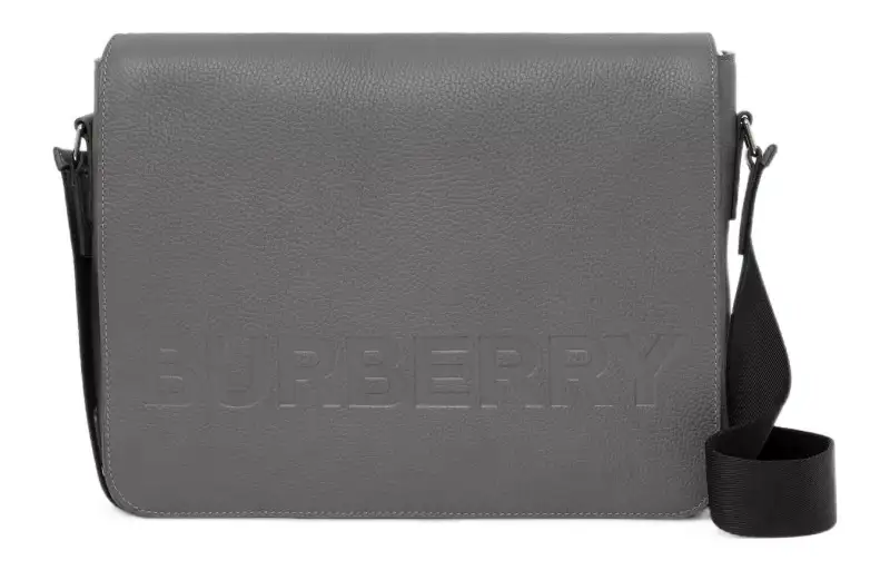 Burberry Leather Shoulder Bag, Crossbody Bag Regular Unisex Gray