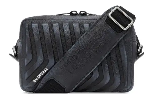 Balenciaga Car Grained Calfskin Camera Bag, Shoulder Bag, Crossbody Bag Regular Men's Dull Gray