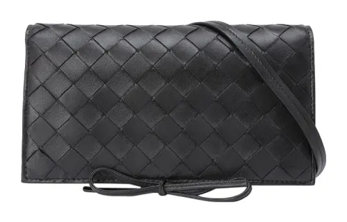 Bottega Veneta Leather Small Square Bag, Shoulder Bag, Crossbody Bag Women's Black