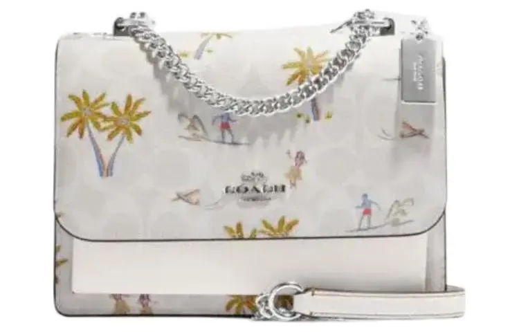 COACH Klare Cow Leather Handbag Regular Women's Chalk & Glacier White Multicolor