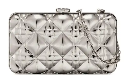 DIOR Wicker Pattern Shoulder Bag, Crossbody Bag Regular Women's Silver