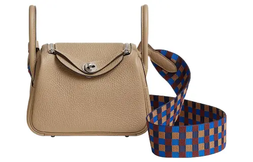 HERMES Lindy Clemence Cow Leather Handbag 19 Women's Trench Coat Beige