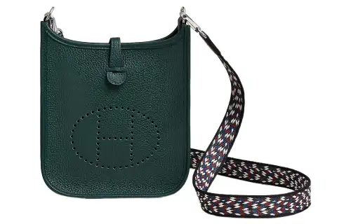 HERMES Evelyne Clemence Bullock Leather Shoulder Bag, Crossbody Bag 16 Women's Cypress Green