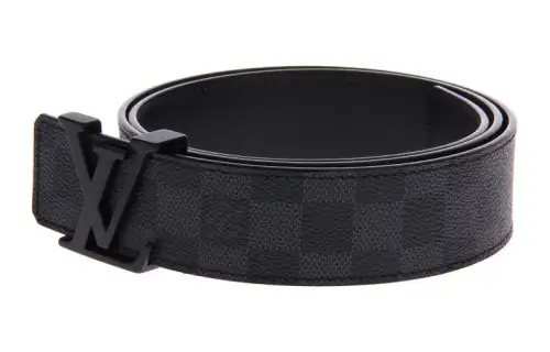 LOUIS VUITTON Belt Initiales Damier Graphite