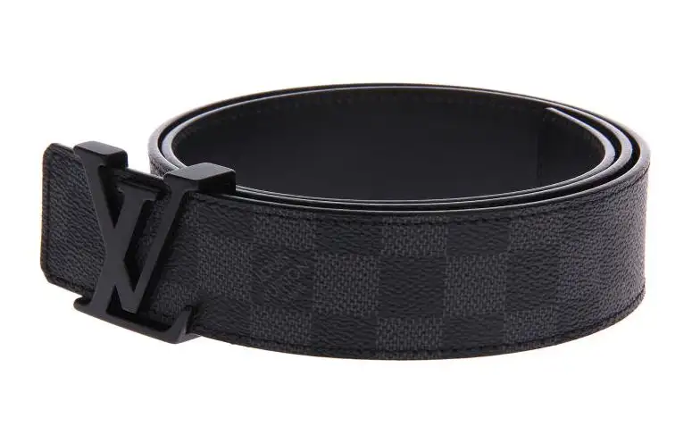 LOUIS VUITTON Belt Initiales Damier Graphite