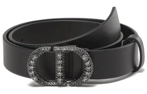 DIOR Cow Leather Belts Women's Black 2.7cm